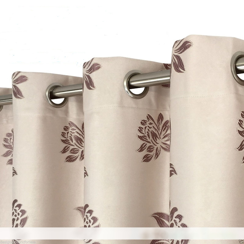 Buy Single Panel Eyelet Block Out Curtain Flowers Cream - MyDeal