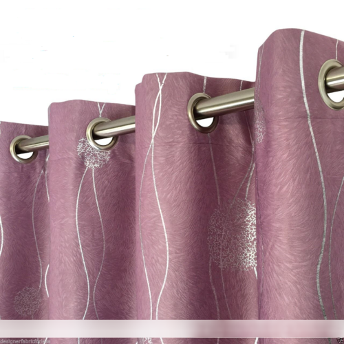 Single Panel Eyelet Block Out Curtain in Pink