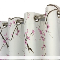 Single Panel Eyelet Block Out Curtain Pink Floral