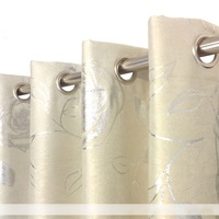 Single Panel Eyelet Block Out Curtain Silver Rose