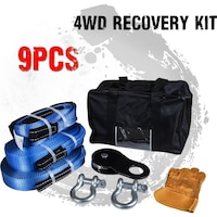 9pc I-Max 4WD 4x4 Winch Recovery Essentials Kit