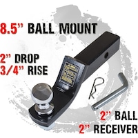 Tounge Hitch Tow Bar Ball Mount 8.5in w/ 2in Ball