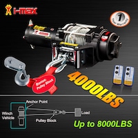 Wireless Steel Cable Electric Winch 1814kg 12V