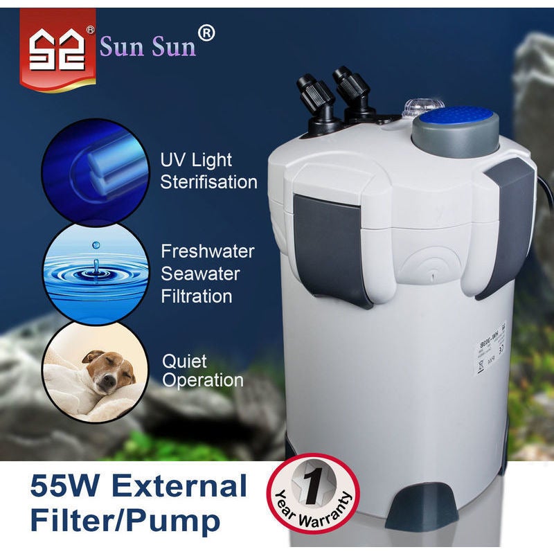 External Aquarium Tank Filter Canister Pump 55W
