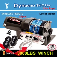 I-Max Electric Winch 12V Wireless 3000LBS / 1361KGS Synthetic Blue Rope ATV 4WD BOAT