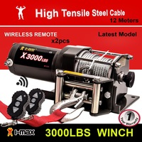 I-Max Wireless 3000LBS / 1360KG 12V Electric Steel Cable Winch Boat ATV 4WD Trailer