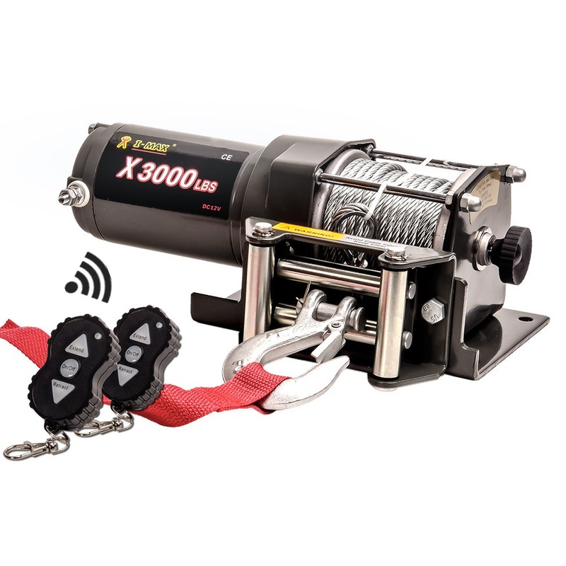 Buy IMax Wireless 3000LBS / 1360KG 12V Electric Steel Cable Winch Boat ATV 4WD Trailer MyDeal