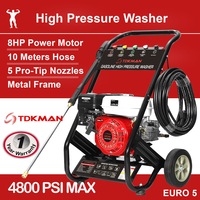 TDKMAN 8HP Petrol High Pressure Washer Water Pump Cleaner 4800PSI Gurney Car 10M Hose