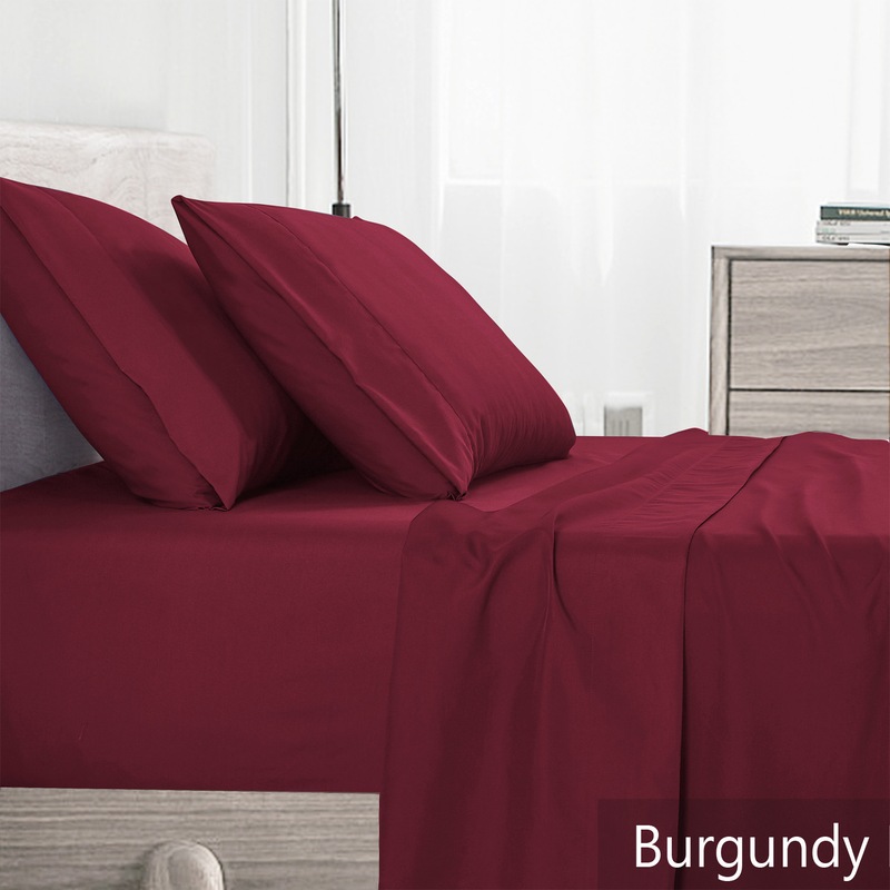 Buy 1000TC Ultra Soft Plain Color Bed Sheet Set ( Black / White / Grey / Navy Blue / Pink