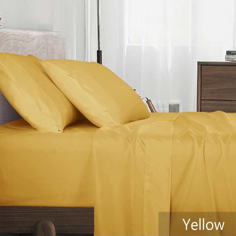 Buy 1000TC Ultra Soft Plain Color Bed Sheet Set ( Black / White / Grey / Navy Blue / Pink