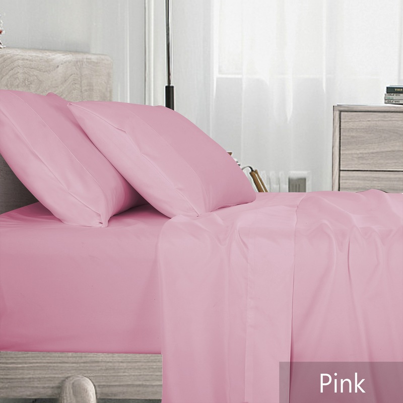 Buy 1000TC Ultra Soft Plain Color Bed Sheet Set ( Black / White / Grey / Navy Blue / Pink