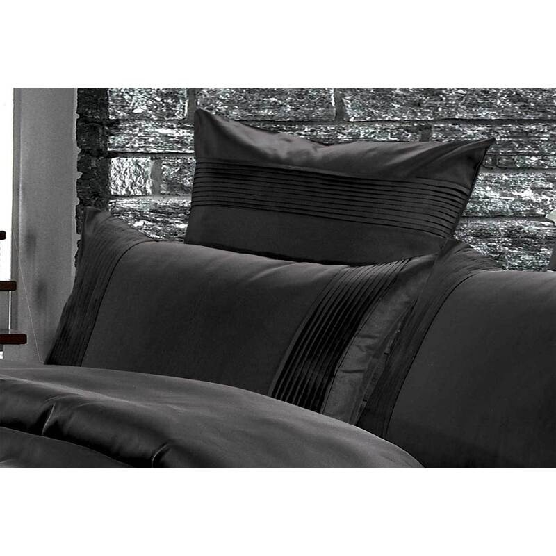Black Rich Pintuck European pillowcases Twin Pack MyDeal