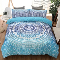 Bohemian Boho Aqua Blue Quilt Cover Set (Single / Double / Queen / King Options)