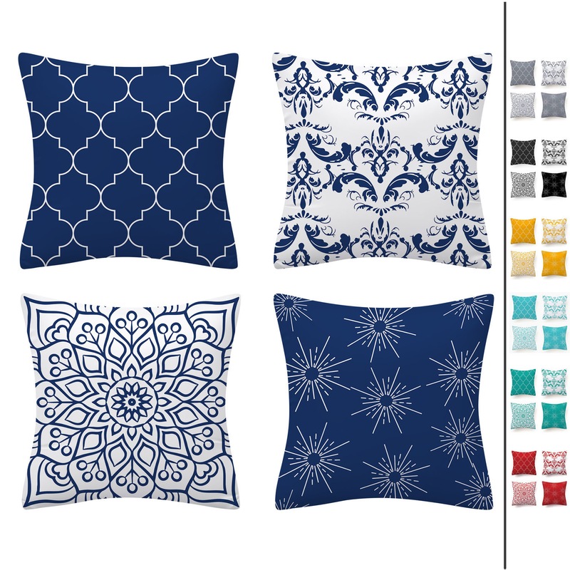 Buy Set of 4 Decorative Cushion Covers 4pcs Value Set ( Grey Yellow