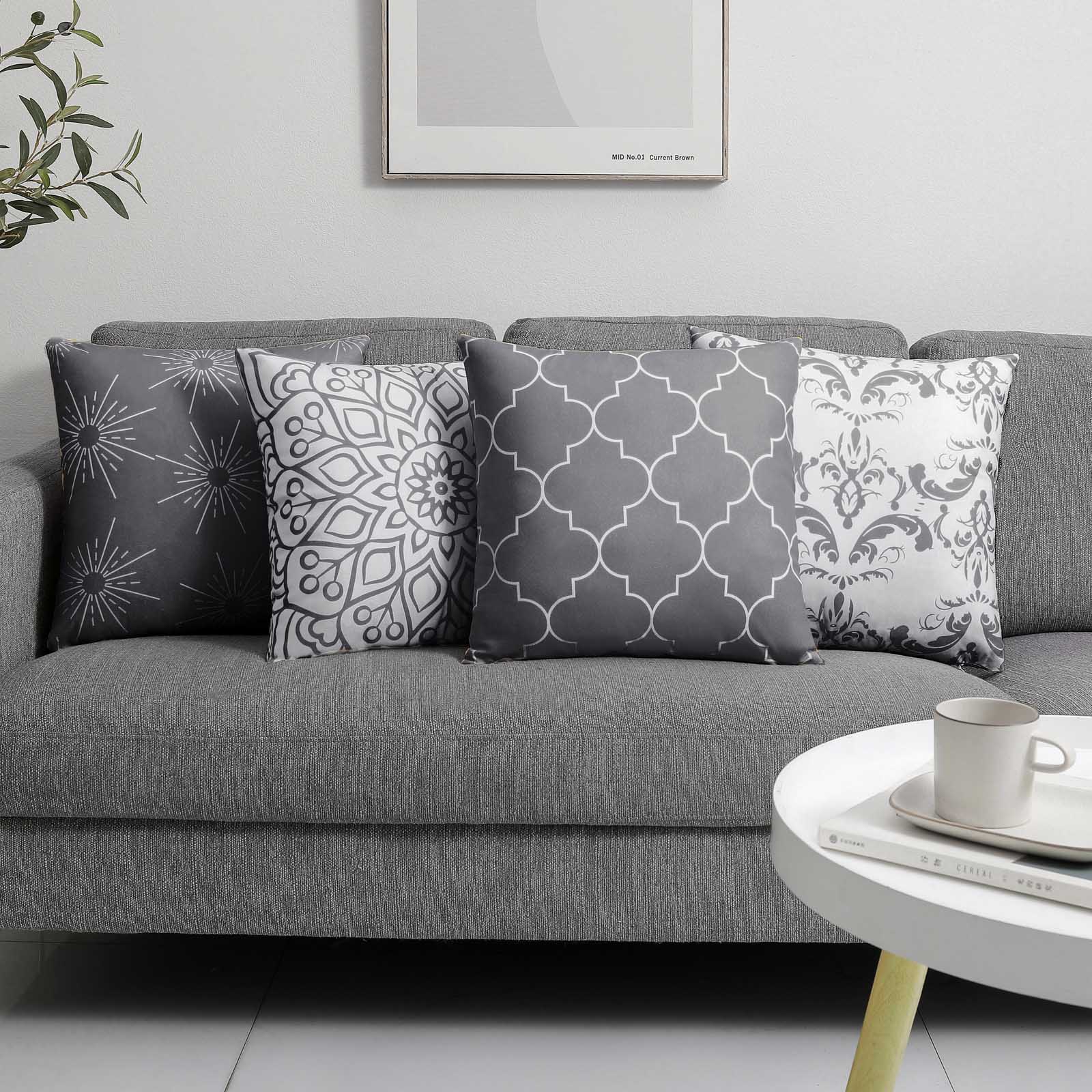 Cushion covers hotsell grey and white