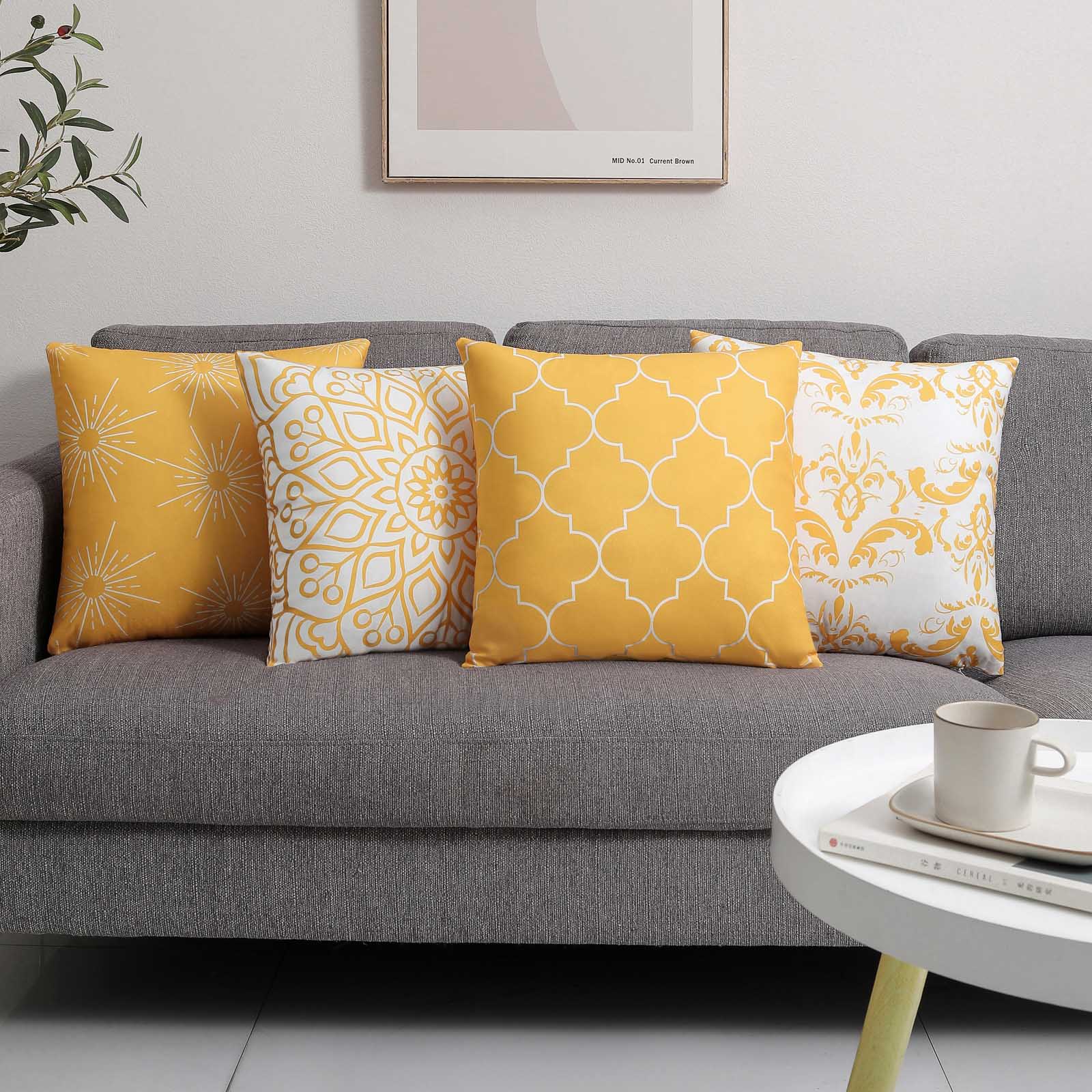 Black and mustard clearance cushions