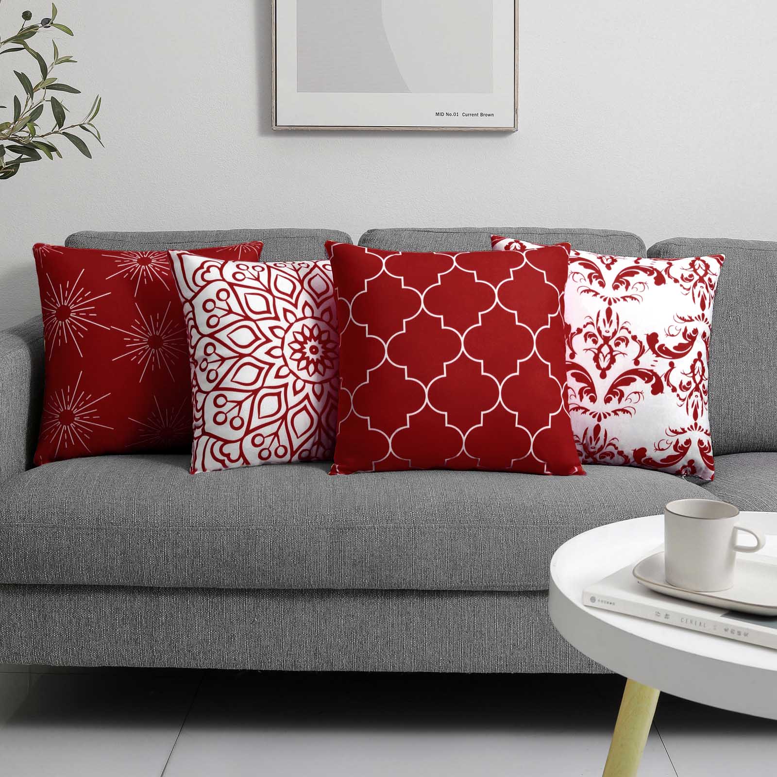 Buy Set of 4 Decorative Cushion Covers 4pcs Value Set ( Grey
