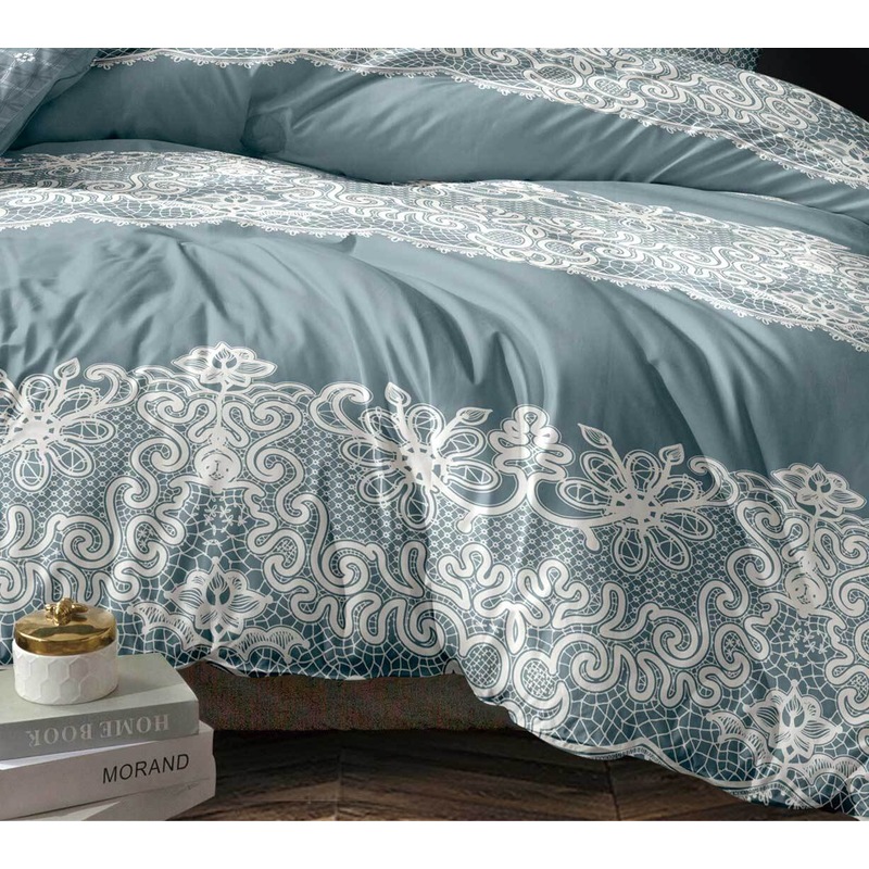 Buy Ramsey Floral Duck Egg Blue Quilt Cover Set ( Single / Double