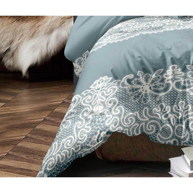 Buy Ramsey Floral Duck Egg Blue Quilt Cover Set ( Single / Double