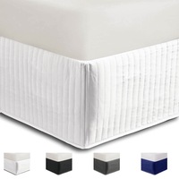 Luxton Quilted Bed Valance fully fitted Bed Skirt ( White / Grey / Navy / Black, Multiple sizes)