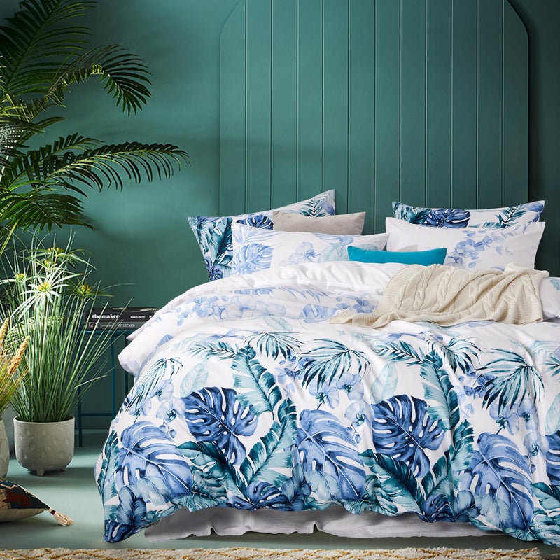Buy Luxton Blue Teal Green Tropical Quilt Cover Set - MyDeal
