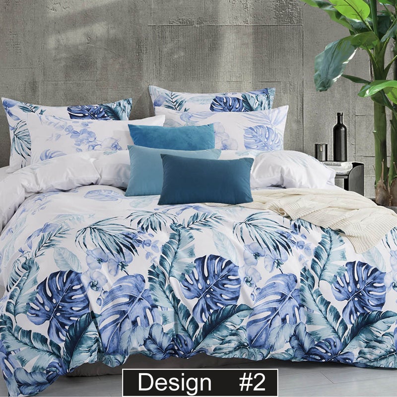 Buy Luxton Teal and Blue Quilt Cover Set Abstract Floral Multiple ...