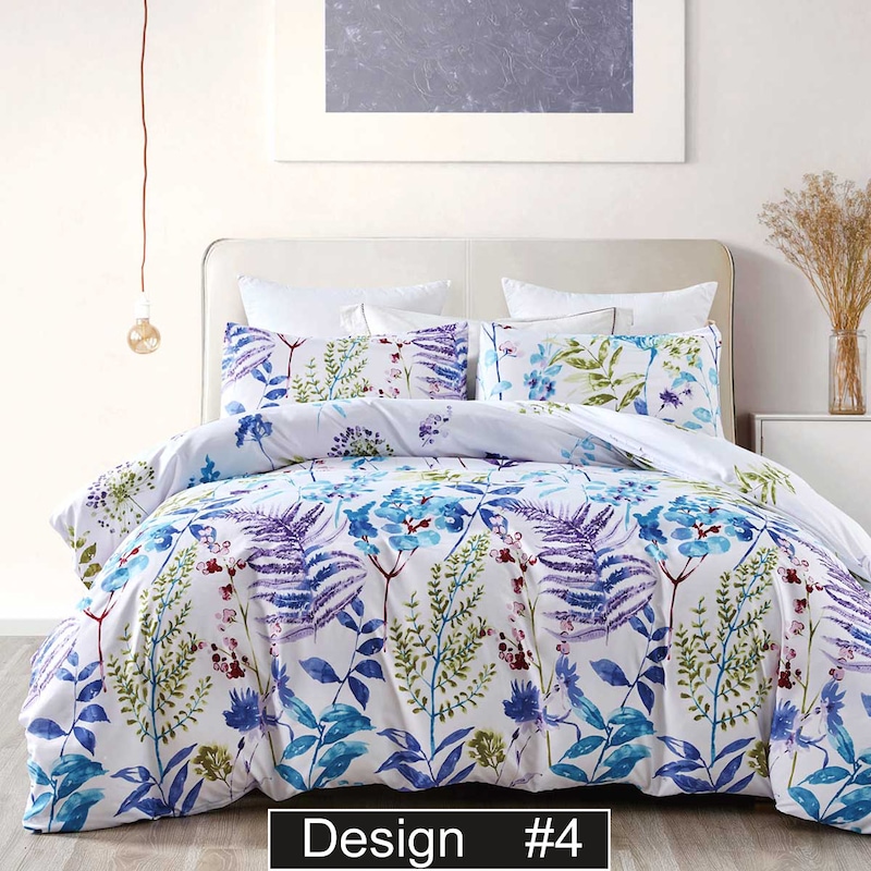 Buy Luxton Teal and Blue Quilt Cover Set Abstract Floral Multiple ...