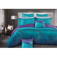 Luxton curve Turquoise Aqua Quilt Cover Set ( Super King / Single / Double / Queen / King /options)