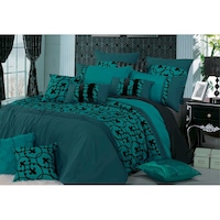 King size Teal green 3pcs Quilt Cover / doona cover Set