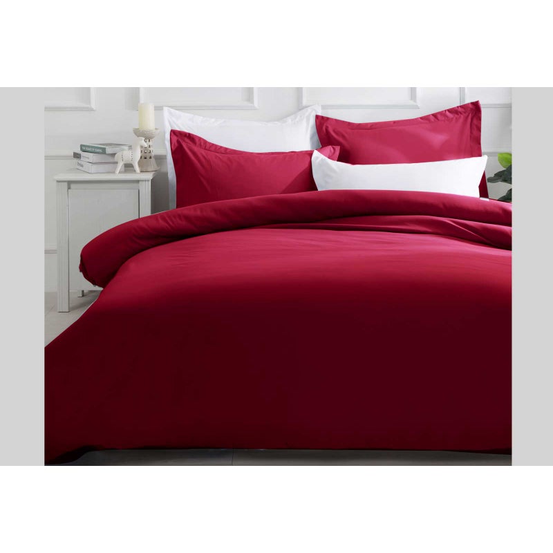 Solid Burdy Red Quilt Cover Duvet, Dark Red Duvet Cover Set