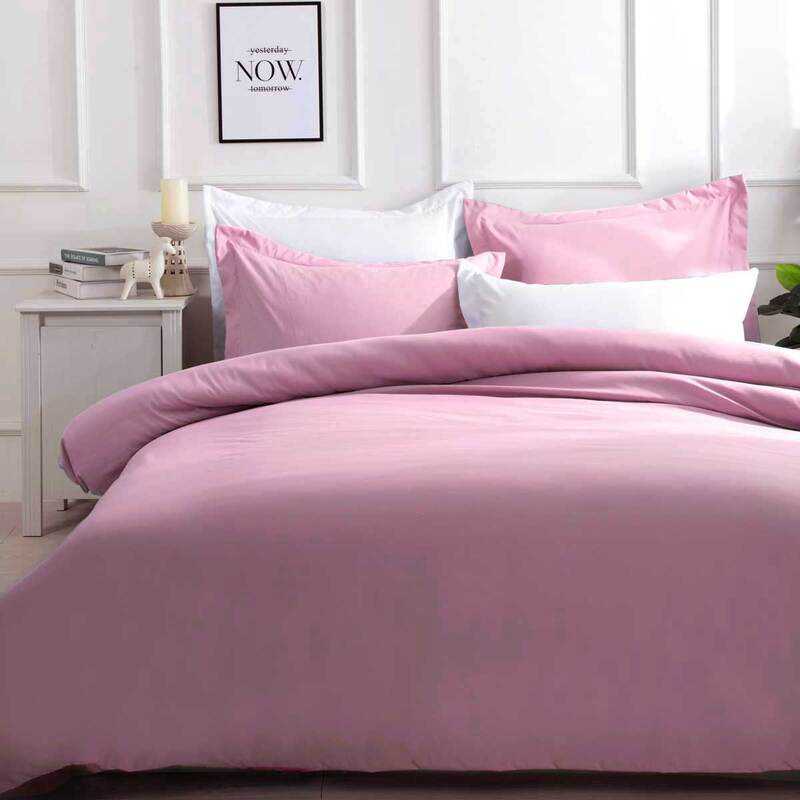 Solid Pink Color Quilt Cover Doona Cover set ( Single / Queen / King / Super King size)