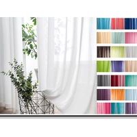 Sheer Curtain Luxton Rod Pocket Voile Curtains Pair ( White Grey Blue Green Red Pink Teal Multiple Colors)