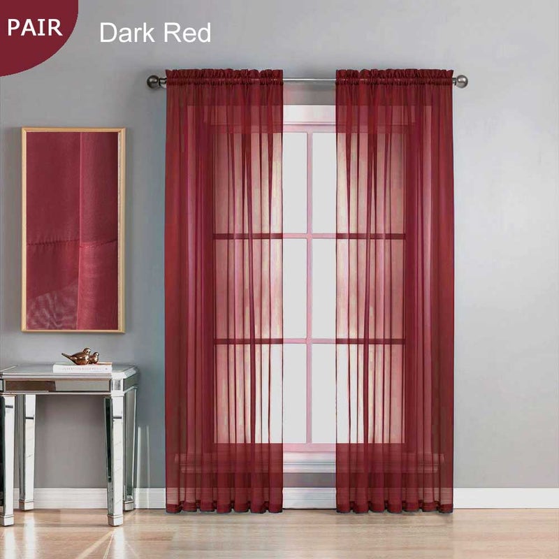 Sheer Curtain Luxton Rod Pocket Voile, What Size Curtains For 6ft Window Blinds Pole