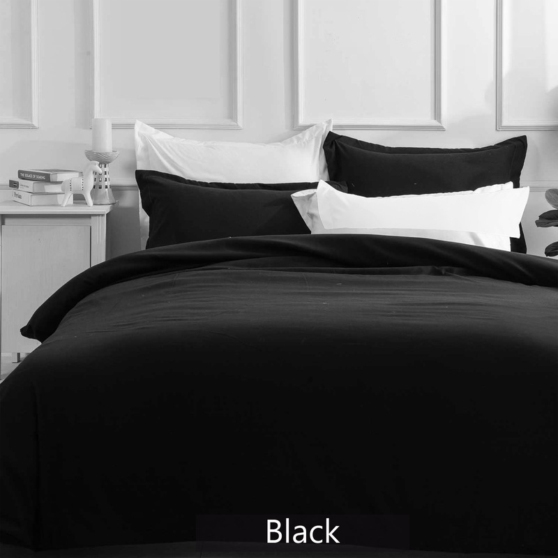 Buy 1000TC Ultra Soft Plain Color Quilt Cover Set / Accessories ( Black
