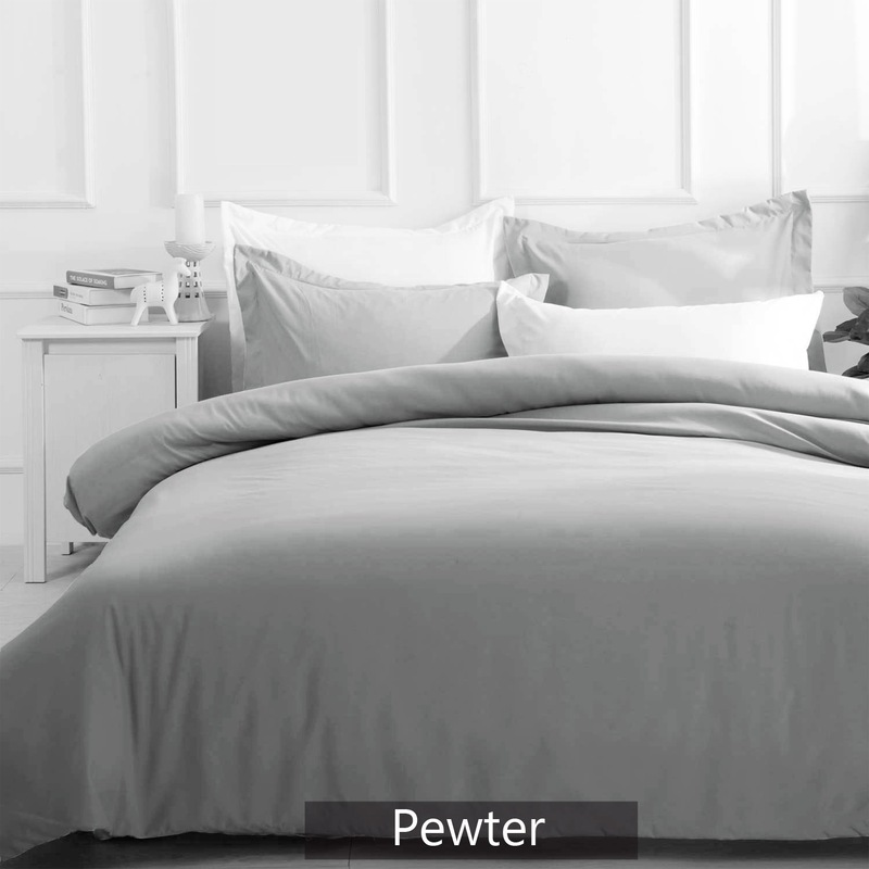 Soft 3pcs Quilt Cover Set Multiple Plain Colors or optionals ( Black