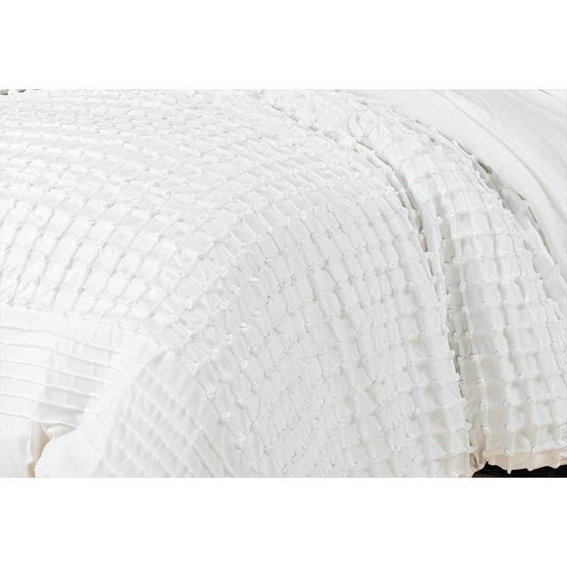 Buy Super King Size White Pintuck 3pcs Quilt Cover Set MyDeal