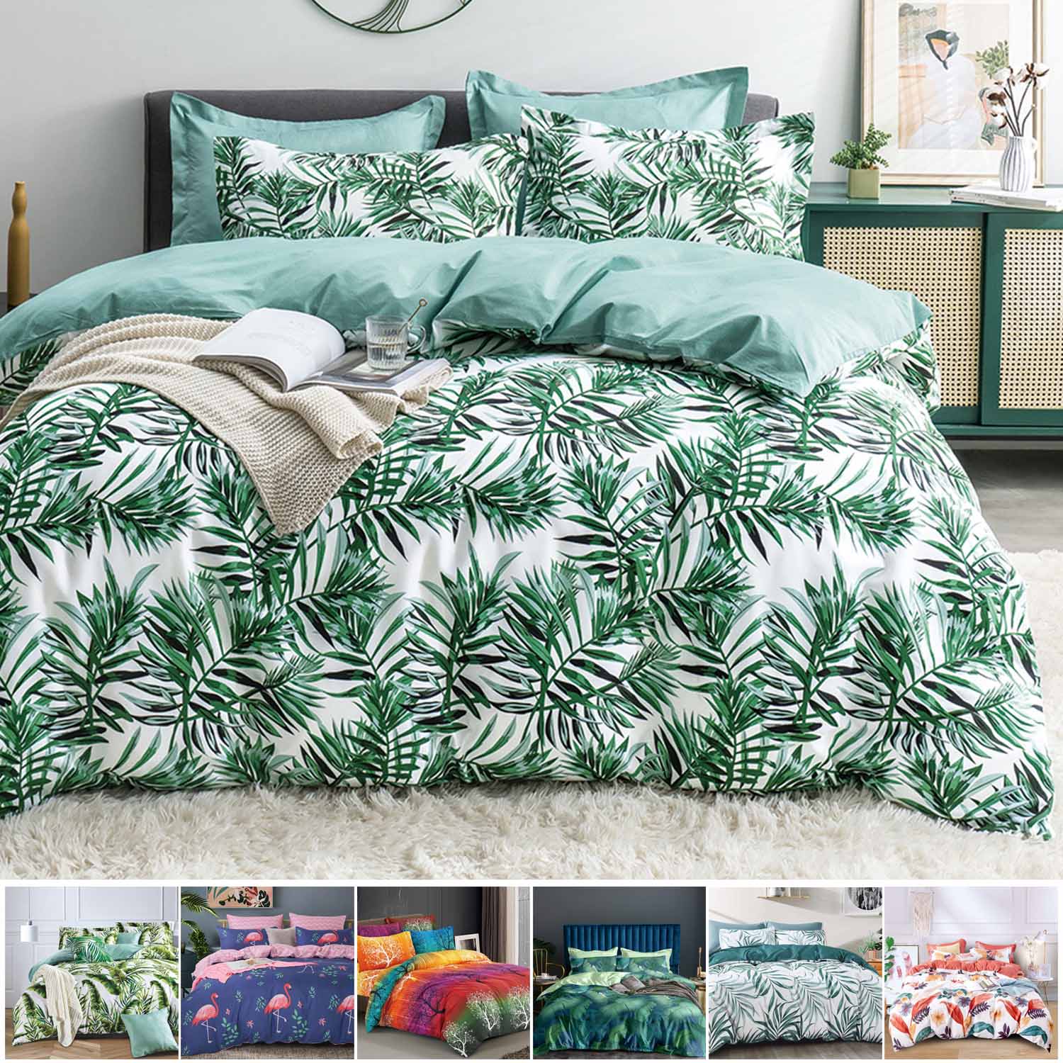 Tropical Quilt Cover Set Multiple Designs Choice ( Single / Double / Queen / King / Super King size)