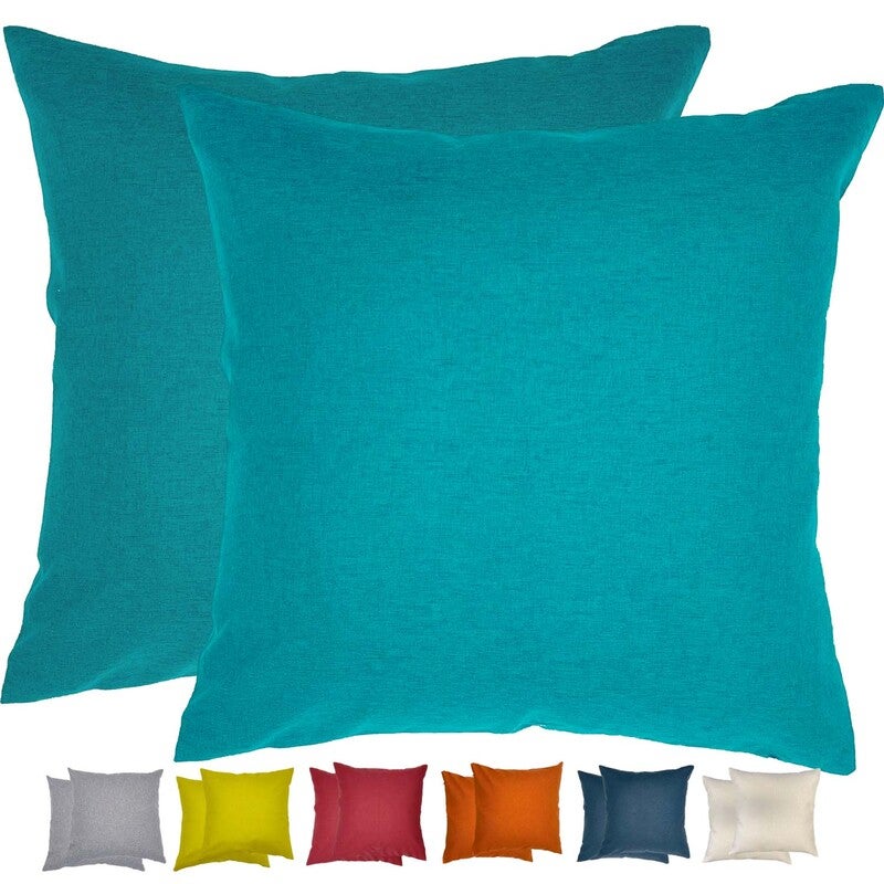 Water Resistant Cushion Covers for Outdoor Indoor Decoration (Multiple Colors, 2pcs/4pcs)