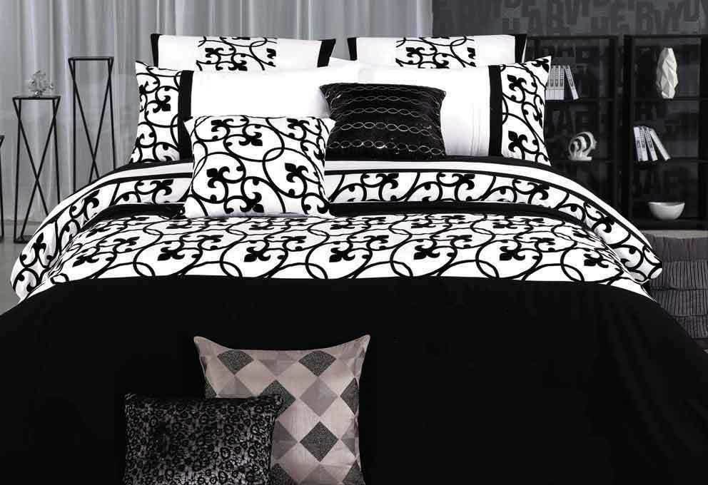 Luxton Lyde Pintuck Black White Quilt Cover Set ( Queen / King / Super King / Double /optionals )