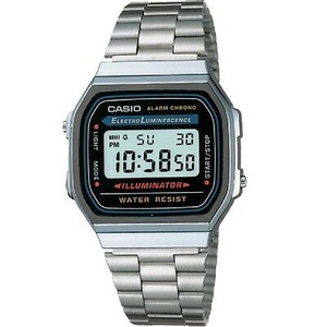 Casio A168wa-1W Digital Stainless Steel Illuminator Vintage Watch