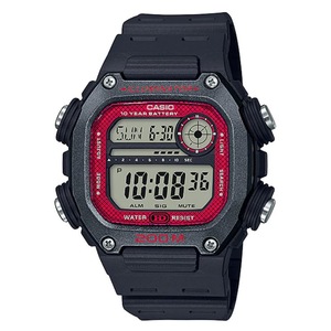 Casio DW-291H-1B Black & Red 200m Men's Multifunction Digital Sports Watch