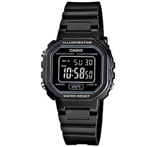 Casio LA-20WH-1B Small Black Reverse LCD Women's Multifunction Digital Watch