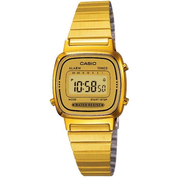 Casio LA670WGA-9 Gold Women's Small Stainless Steel Digital Watch