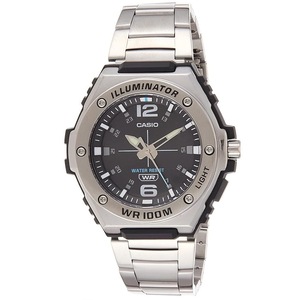 Casio Silver/Black Dial Steel Band Men's 100m Analog Sports Watch MWA-100HD-1A