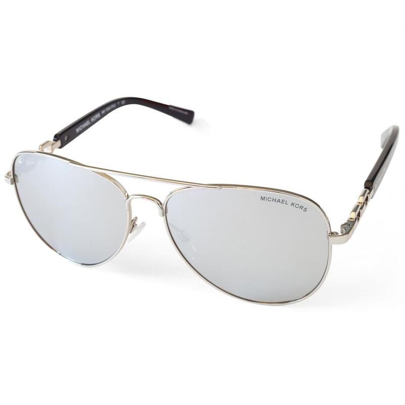 Michael Kors MK1003 10016G Fiji Polished Silver Mirror Women's Sunglasses