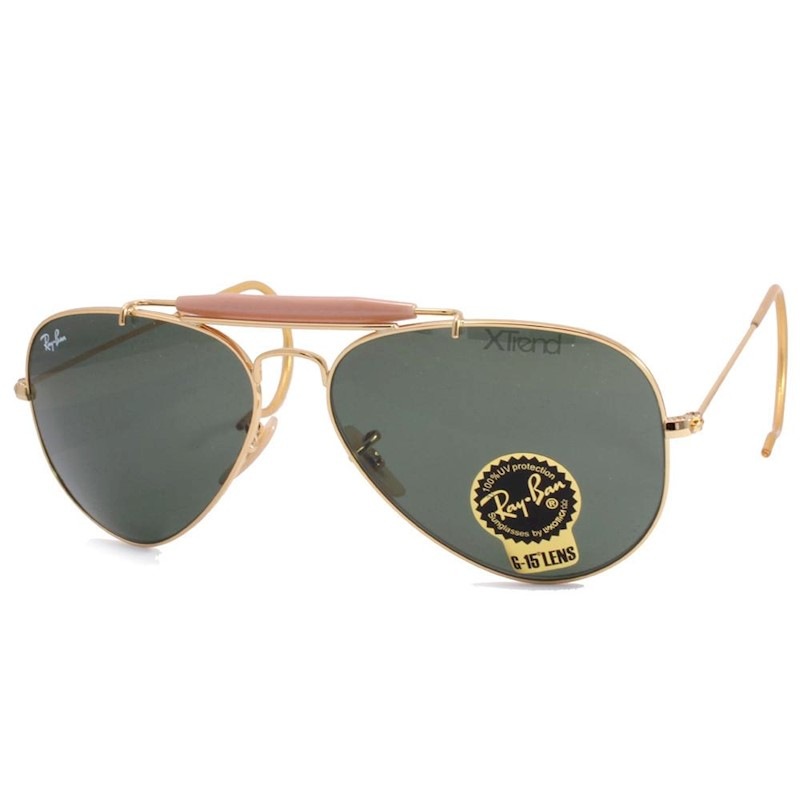 Ray-Ban RB3030 L0216 Outdoorsman Gold/Green Classic G-15 Aviator Sunglasses  - MyDeal