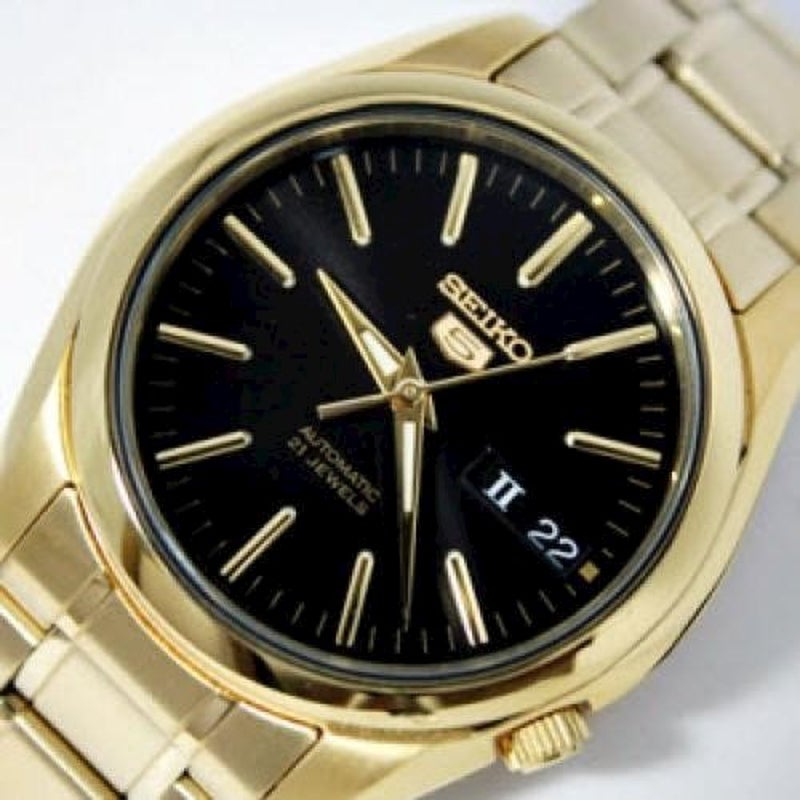 Buy Seiko 5 SNKL50 K1 Yellow Gold Black Dial Stainless Steel Men's  Automatic Analog Watch - MyDeal