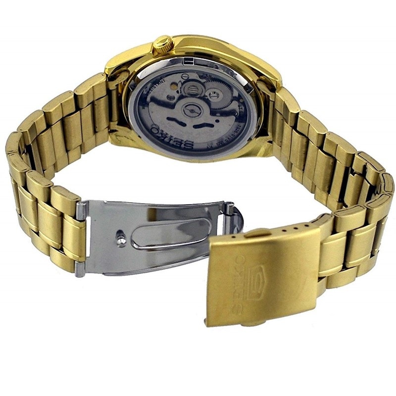 Seiko 5 SNKL50 K1 Yellow Gold Black Dial Stainless Steel Men's Automatic  Analog Watch - MyDeal