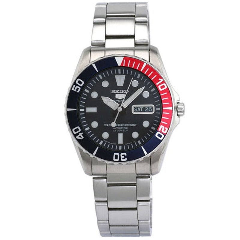 Buy Seiko 5 Sports SNZF15 J1 Dark Blue Dial Stainless Steel Men's ...