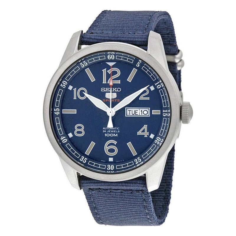 Buy Seiko 5 Sports SRP623 J1 Blue Canvas Strap Automatic Men's Analog Watch  - MyDeal